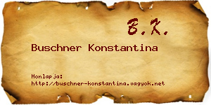 Buschner Konstantina névjegykártya